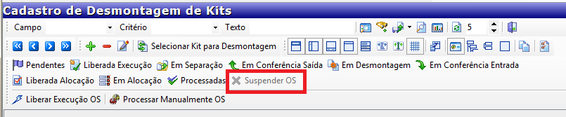 botão SUSPENDER OS